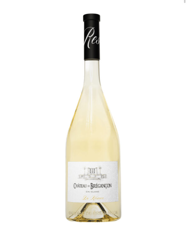 Représentation d’une bouteille de vin blanc du Château Brégançon.