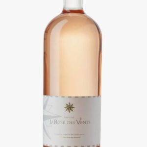 Représentation d’une bouteille de vin rosé produit par le domaine La Rose des Vents.