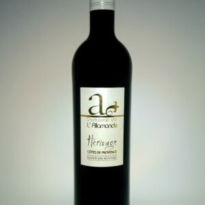 Représentation d'une bouteille de vin rouge du domaine de l'Allamande rouge.