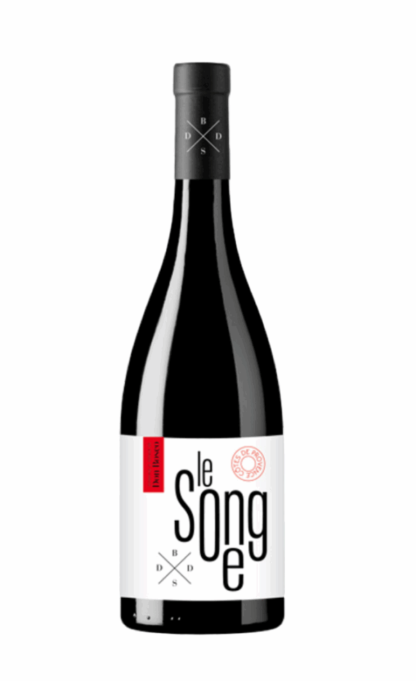 Représentation d’une bouteille de vin, le Songe de Don Bosco rouge.