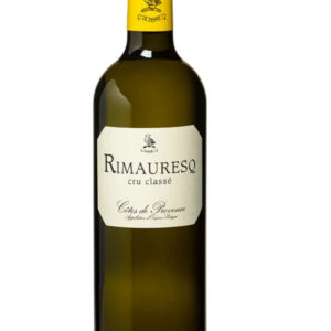 Représentation d’une bouteille de vin de Provence Rimauresq Blanc.