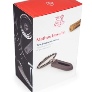 Représentation d’un tire-bouchon bi-lames Mathus dans son coffret.