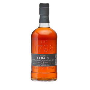 Image représentant une bouteille de whisky écossais Ledaig 18 ans.