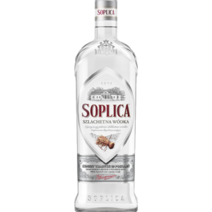 Image représentant une bouteille de vodka Soplica blanche.
